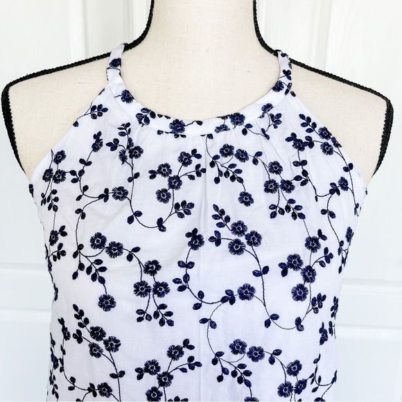 Ann Taylor XXSP Embroidered Floral Black & White‎ Halter Top - Picture 4 of 14